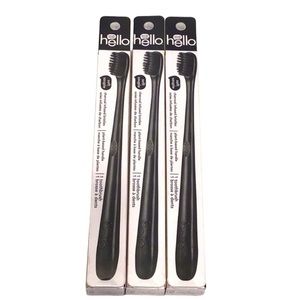 🍄 Bundle of 3 Hello Charcoal Manual Toothbrush - New in Box